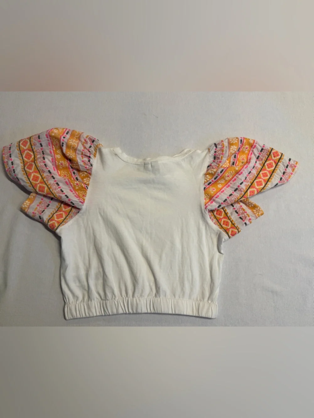 Dolan Left Coast Ivory Embroidered Flutter Sleeve Boho Top Womens Medium - Picture 3 of 6